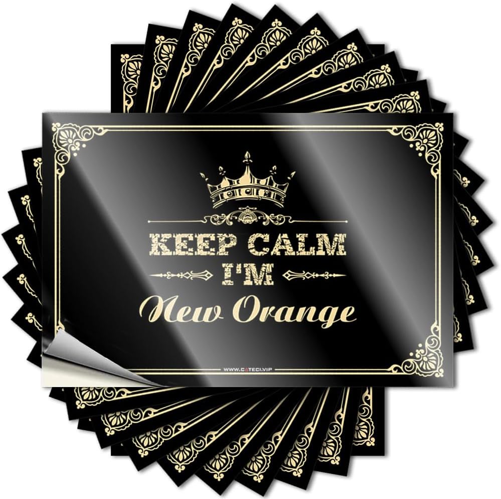 Bumper Bottle Scratch Resistant Decals, Coffee Matte Print for Phone Case Surfing | Funny Bathroom Decor Uv Proof Pack Keep Calm I'm New Orange(6X9CM)