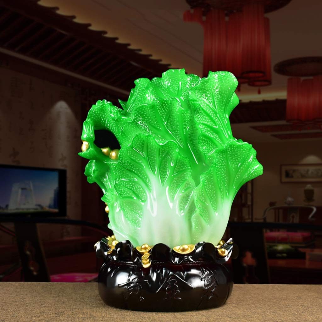 Estatua de Feng Shui/Estatuilla de la Suerte de la Riqueza Decoración del hogar Estatuas de Feng Shui Figura de poliresina de repollo de la Suerte de la Riqueza Obra de Arte, Regalo de felicitación