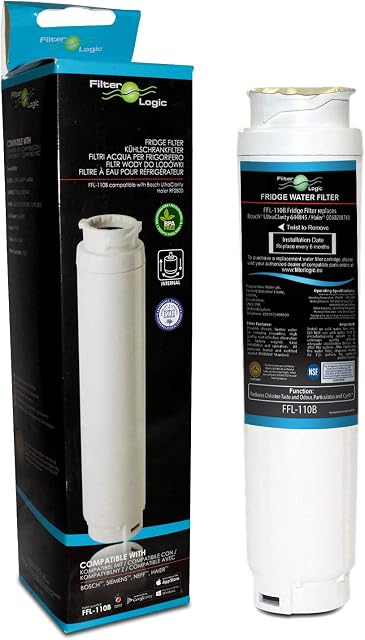 FilterLogic FFL-110B Fridge Water Filter Compatible with UltraClarity 00740560, 740560/644845 for BOSCH, SIEMENS, Neff, Gaggenau, Miele, HAIER 0060820860, RF-2800-13, SUPCO WF299 (1 Pack)