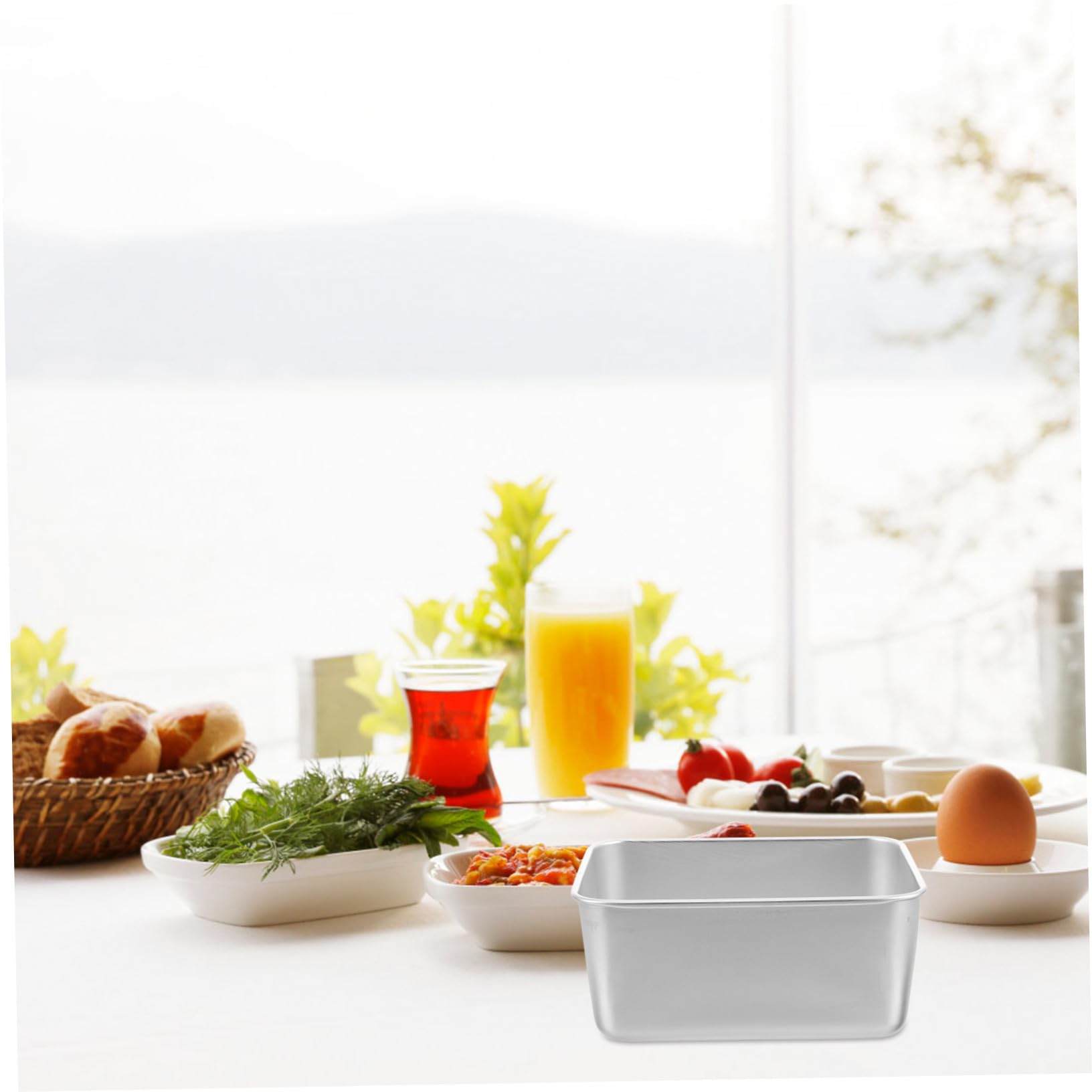 BESPORTBLE Bol De Pique- Contenants Alimentaires Tasse Bol De Soupe Étain Récipients À Soupe Rectangulaires Bols De Camping Bol De Camping en Métal 304 Matériel Silver