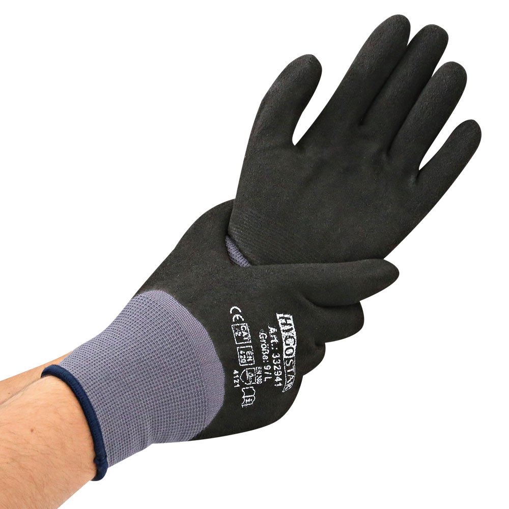 Hygostar Ergo Flex 12 paia di guanti da lavoro (24 guanti), guanti industriali e meccanici con migliore tecnologia di presa e comfort (S/7, rivestimento 4/4)