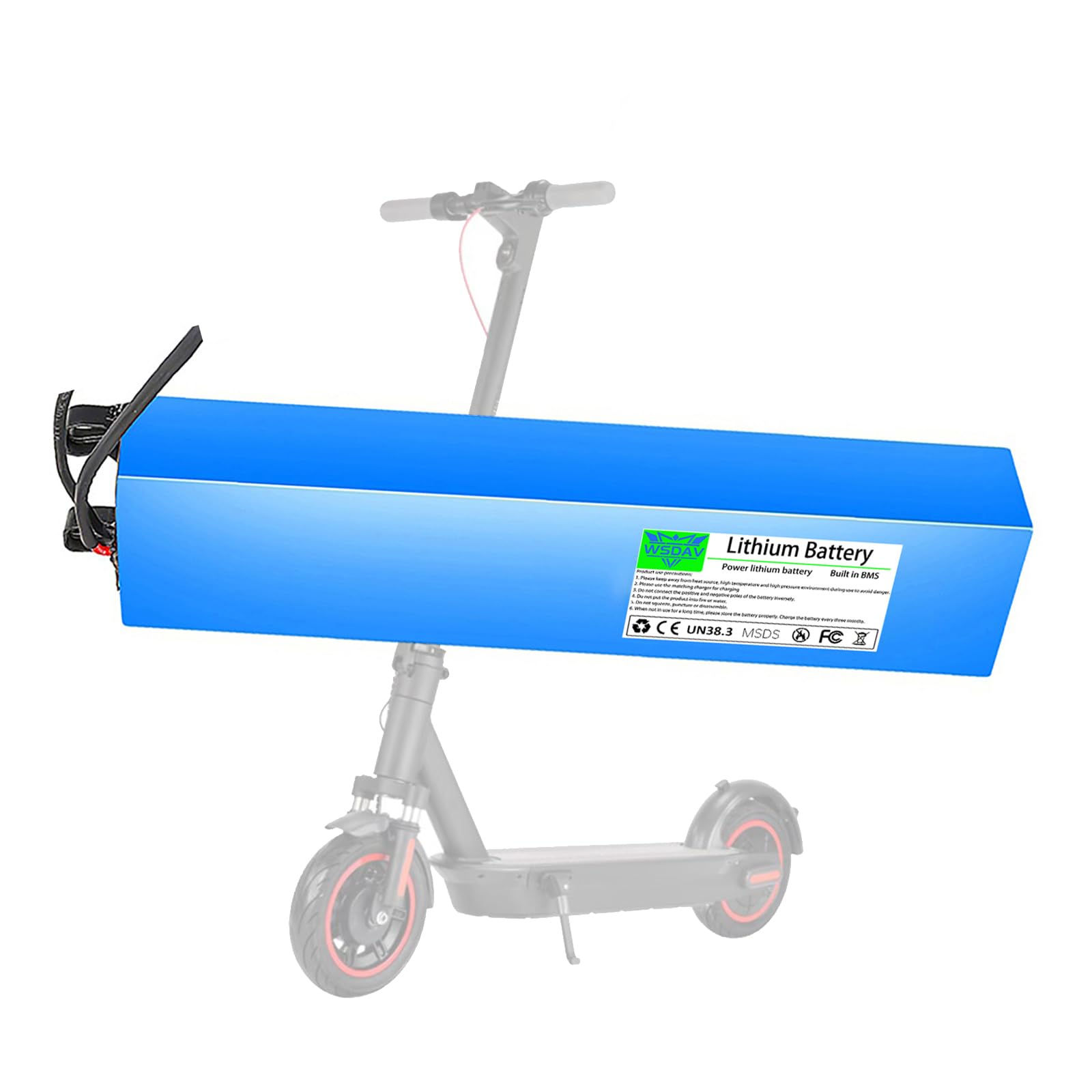 WSDAV Electric Scooter Battery Replacement 36V 4Ah 5Ah 6Ah 7.8Ah 9Ah Lithium Battery pack 36 Volt Hoverboard Batteries Built-in BMS Board,36V5Ah,XT60+JST 2