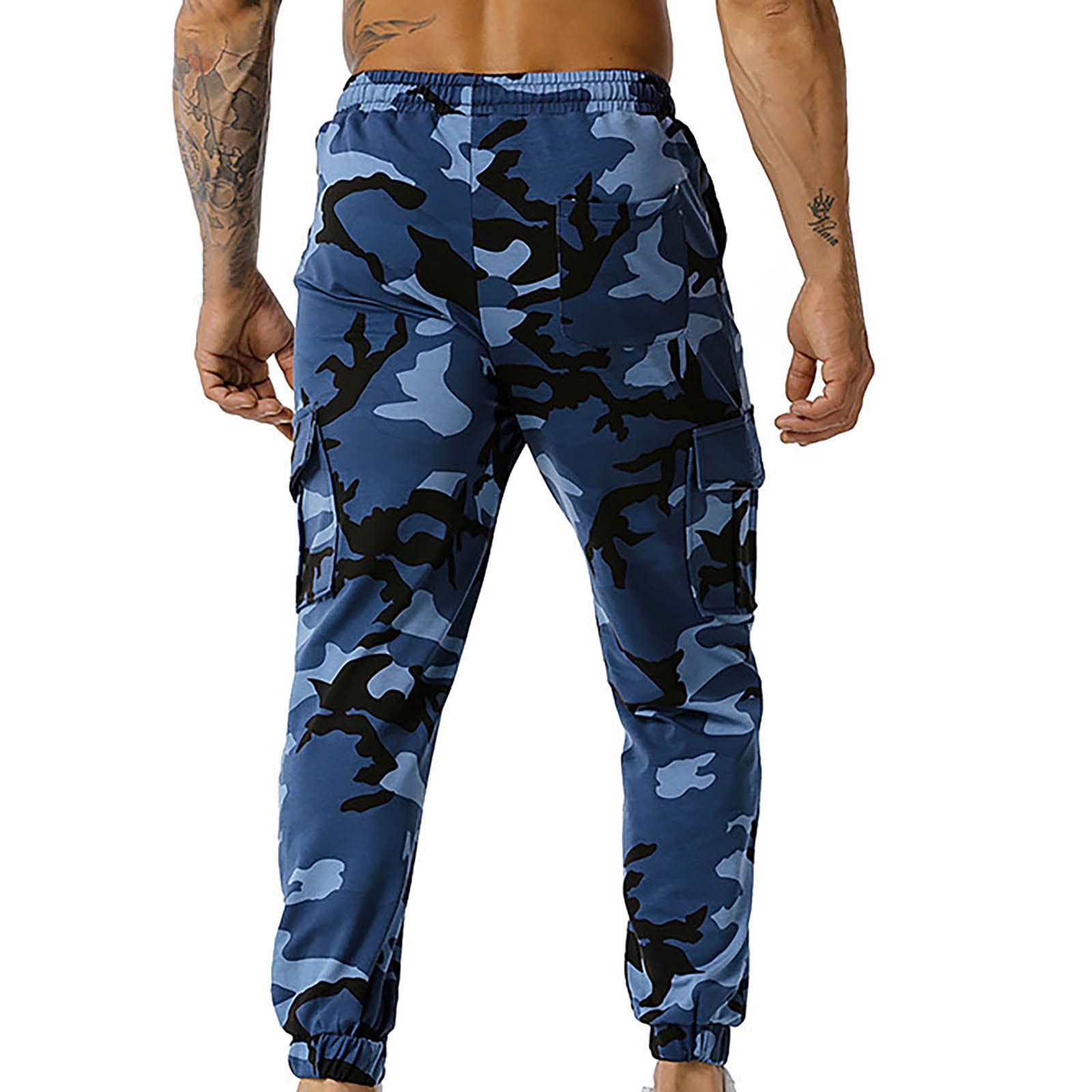 Generico Pantaloni Cargo da Uomo Pantaloni Neri per Gli Uomini vestibilità Slim a Righe Stile Casual Elasticizzato Casual vestibilità Slim Elastico in Vita di Lino da Uomo Leggeri Estivi