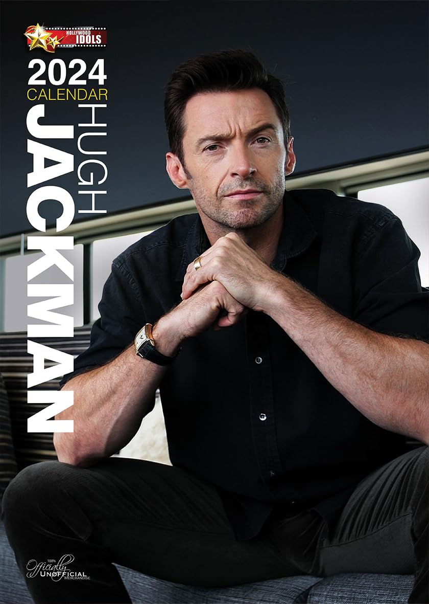 Hugh Jackman 2024 A3 Hollywood Idols Wirobound Wall Calendar The Perfect Xmas or Birthday Gift