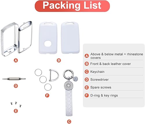 Miniatura 7 de Compatible con funda para llavero Mazda con llavero de cuero de cristal para Mazda 3, Mazda 3 Hatchback 2019-2022, CX-5, CX-30, CX-10 2019-2022