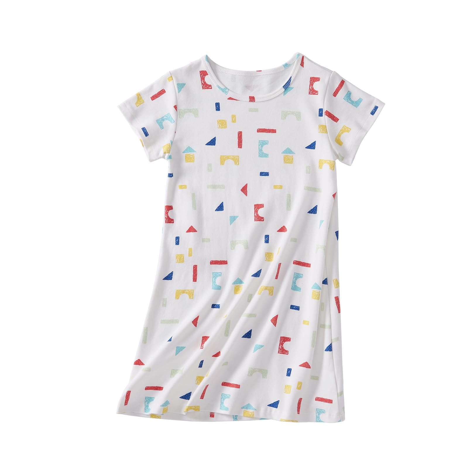 Uobzyaq Girls' Nightgowns Short Sleeve Nightdress Cotton Sleep Shirt Pajamas Dress Sleepwear