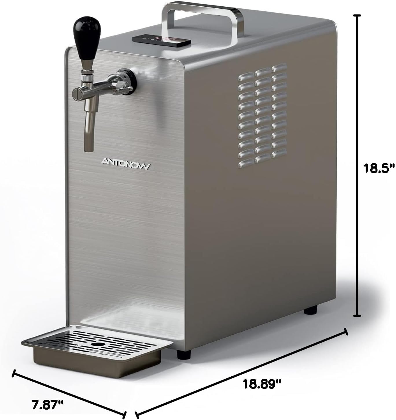 Antonow Kegerator Countertop Cold Draft Beer Dispenser In Brushed Aisi 304 Stainless Steel For Summer Kitchen on Fridge.com - View 3