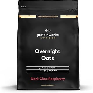 Overnight Oats | Petit déjeuner riche en protéines | Encas à faible teneur en sucre | Avoine à faible IG | THE PROTEIN WORKS | Chocolat Noir Framboise | 1kg
