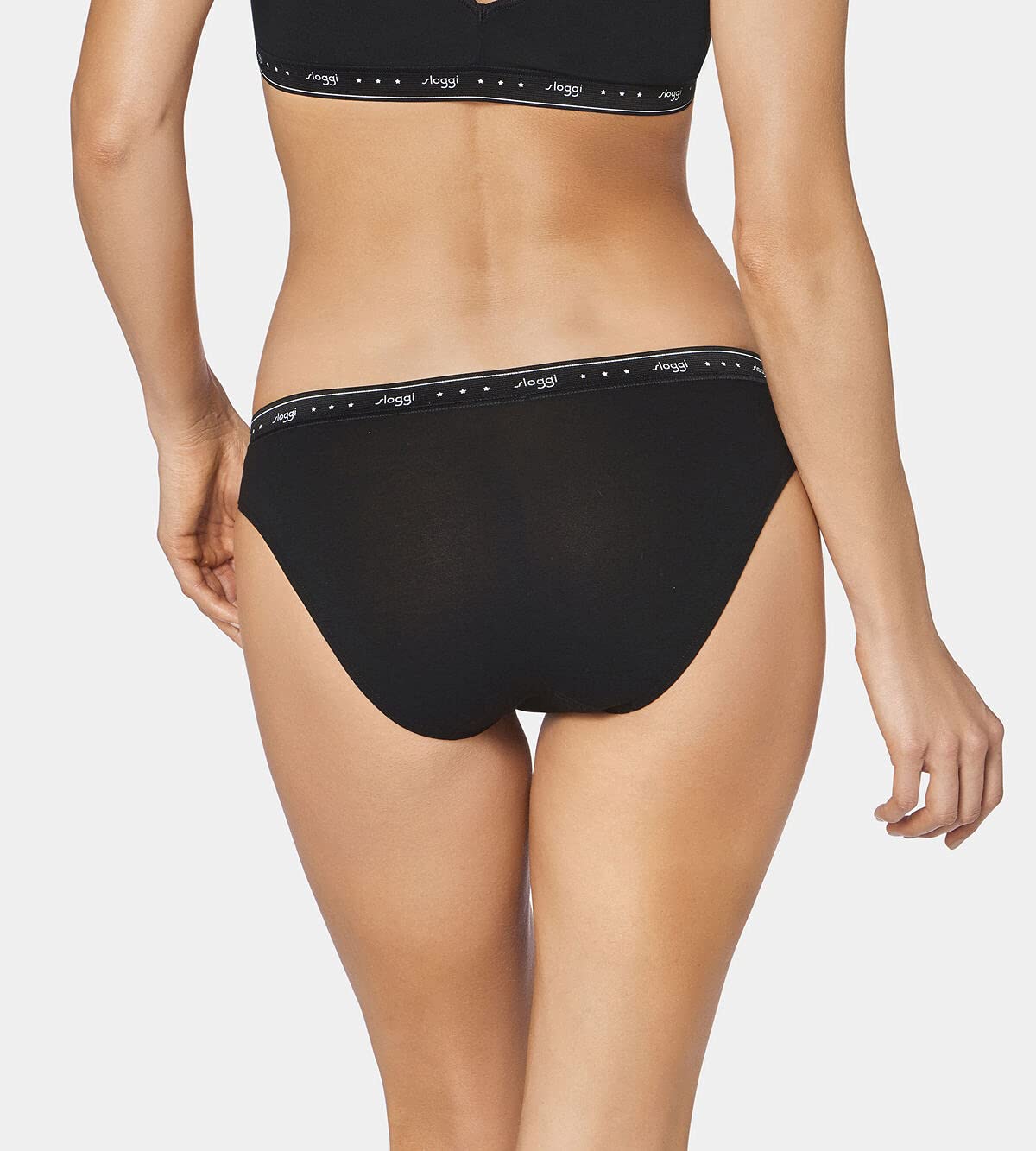 Sloggi Donna 24/7 100MINI Slip Donna in Confezione 2P + 2P 4 Pezzi (5, 0004 Nero)