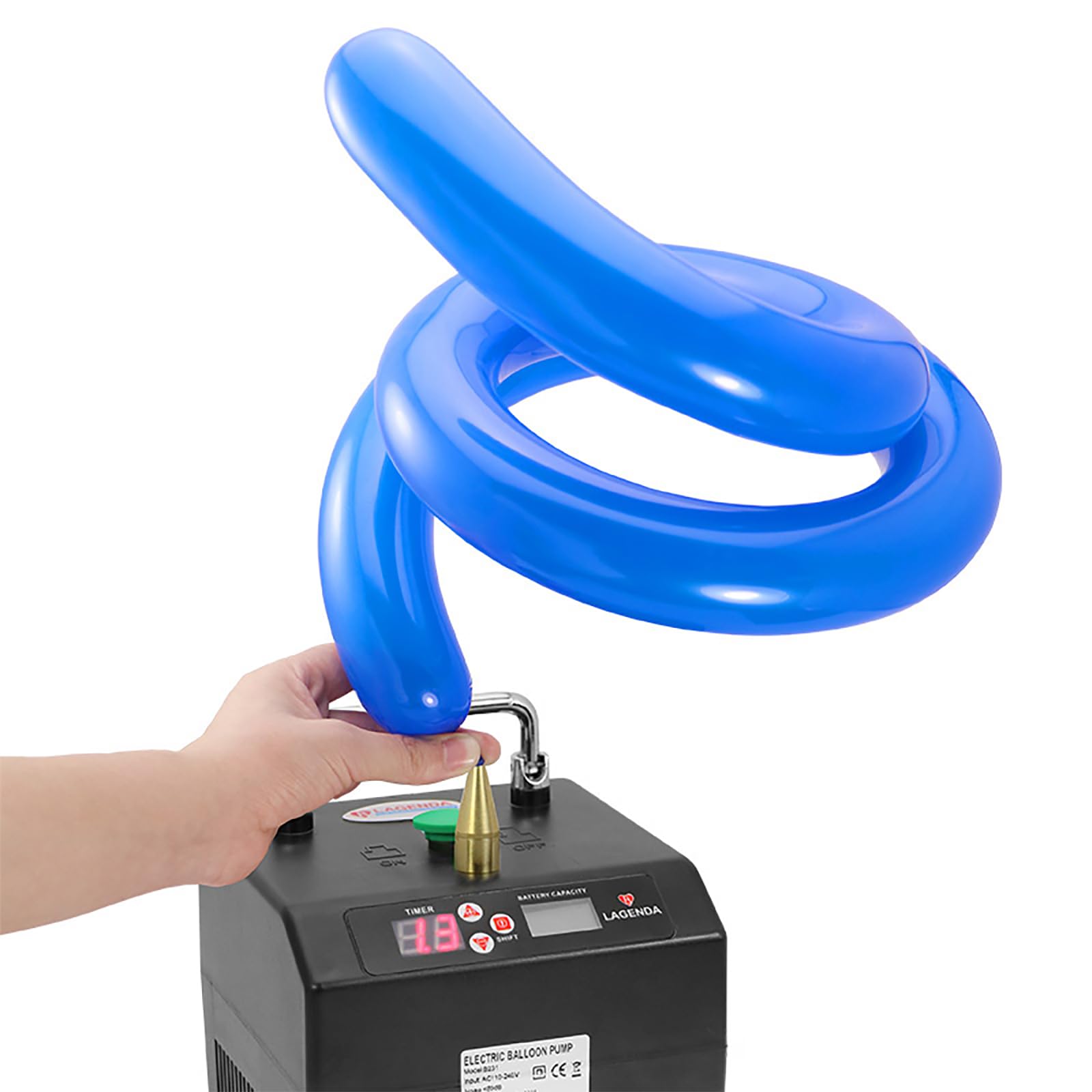 Bomba eléctrica para Globos, con Pantalla de conteo de Tiempo y Tubo de extensión, Kit de Bomba infladora de Globos eléctrica compacta, soplador de Aire para decoración de Fiestas, Bodas
