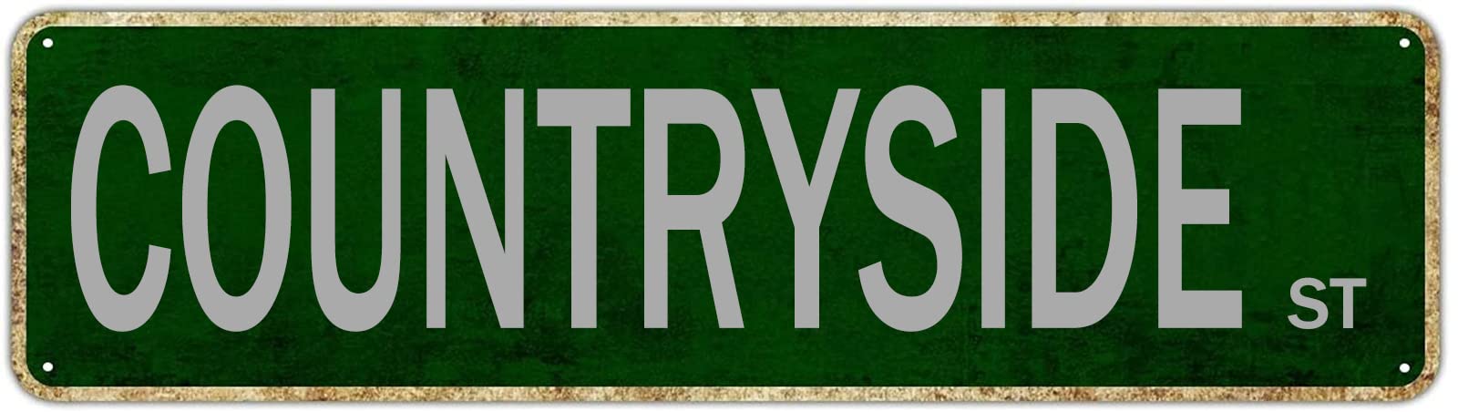 Countryside St Retro Tin Signs Aluminum Metal Sign Art Plaque Living Room Home Kitchen Garden Wall Non-Fade Funny Decor 4x16 Inch