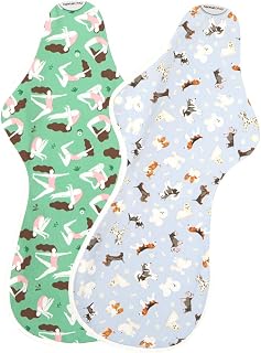 [hannahpad] Certified Organic Cotton Super Ultra Overnight Pads, Set of 2, Random Patterns, Washable and Reusable …