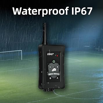 EJEAS FBIM Professional Football Referee Bluetooth Intercom Headset Communication System with CVC Noise Reduction and Armbag for 4 Referees Intercom (4 Pack)