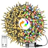 Luces Navidad Exterior - Guirnalda Luces 11 Modos 4 en 1 Colores con Mando y Timer Impermeable Interior Exterior Luces Arbol Navidad para Fiestas Boda Balcón Jardín Patio Decorativa (40M_400LED)