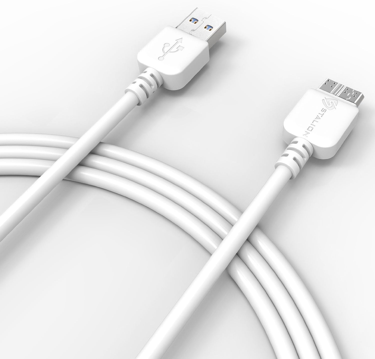 Stalion Stable [Lifetime Warranty] (White) Extra Long (6.5 Feet) Super Speed USB 3.0 Type A Charge and Sync Data Cable to Micro USB Type B (Male) Charger for Samsung Galaxy S5 and Galaxy Note 3