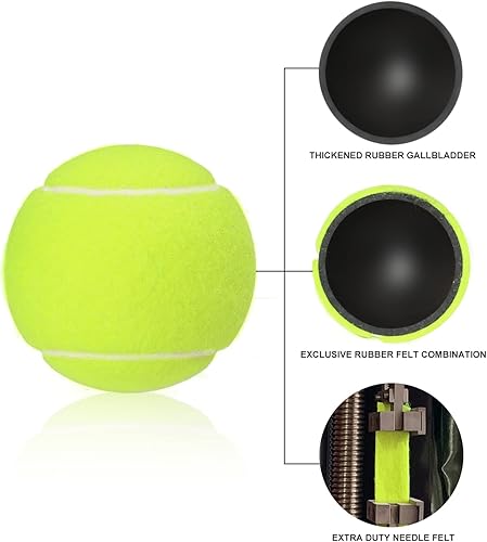 Miniatura 2 de Damooo Pelotas de tenis, pelotas de tenis de entrenamiento, pelotas de práctica para perros y mascotas, 3, 12, 20 unidades, 5 colores disponibles,