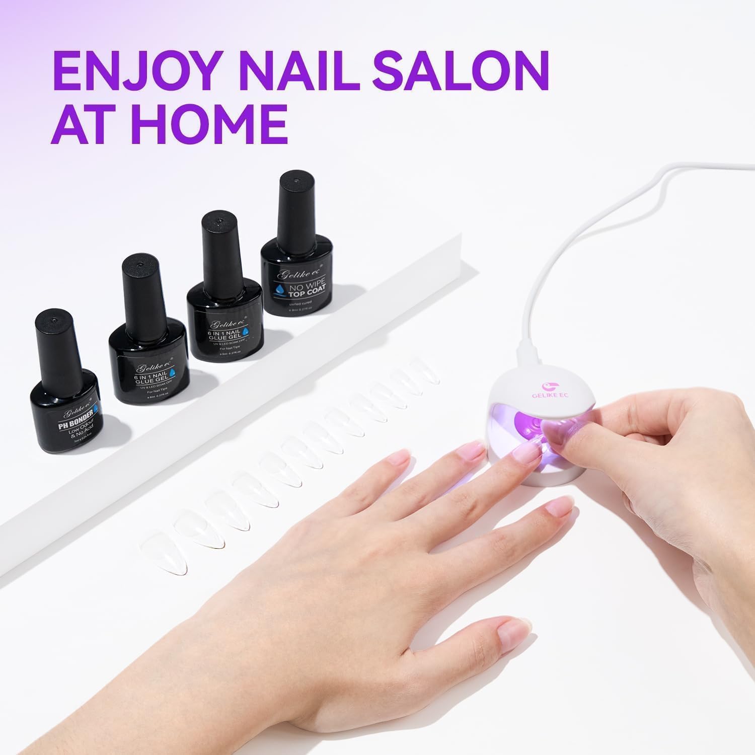 6-in-1 Nail Glue 15ml Base Coat Strengthener, Self-Leveling Gel, Slip Solution & Blooming – Soak Off UV/LED Multi-Functional for Nail Art & Extensions. 3