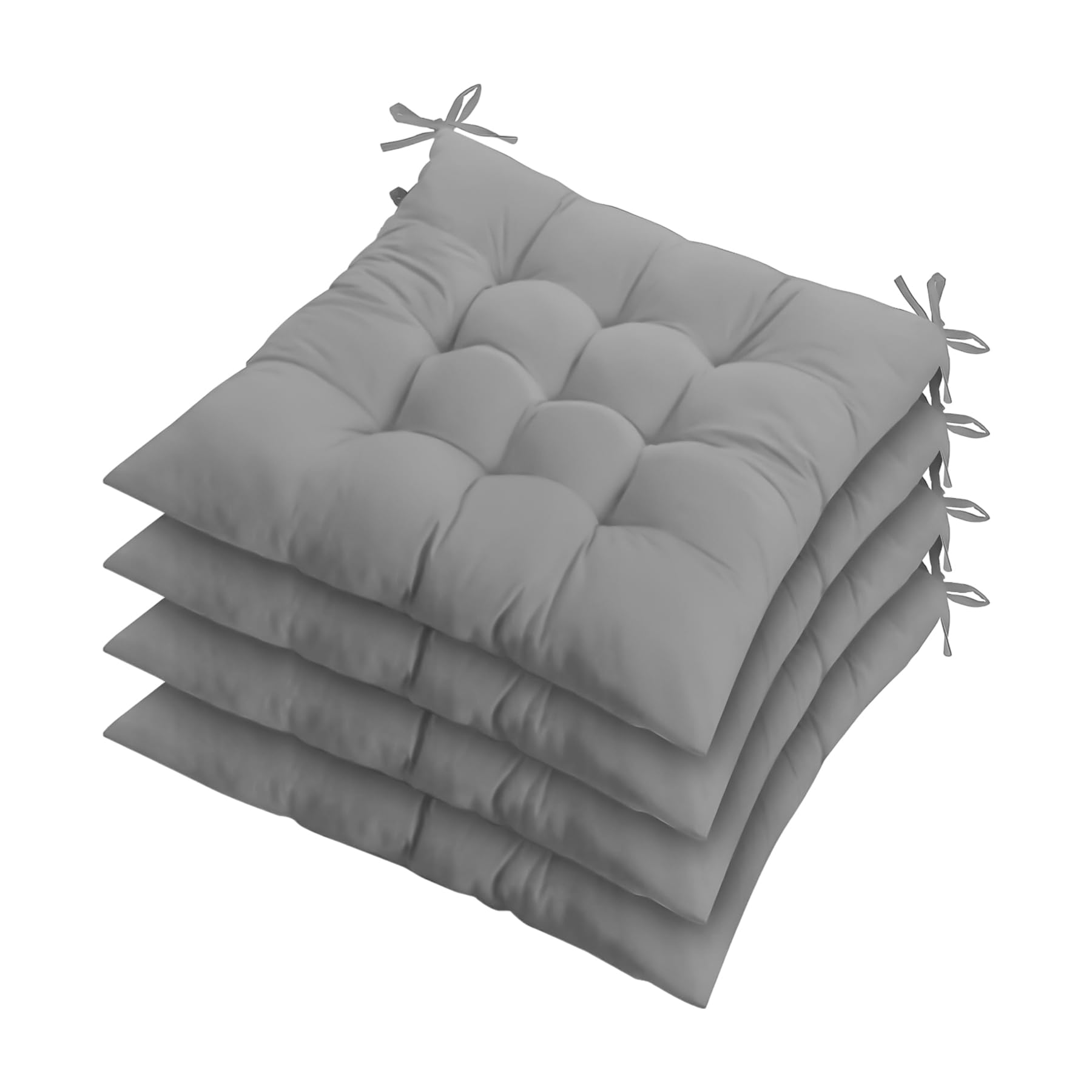 ZZZMRH Chair Cushions Pack of 6 Seat Pads for Dining Chairs, Garden Chair Cushions Tie On_9 Stitch_Silver Indoor/Outdoor Seat Cushions Comfortable Chair Pads for Kitchen Seat Pads 9 stitch cushions