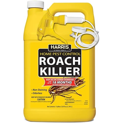 Harris Roach Killer, Liquid Spray with Odorless and Non-Staining 12-Month Extended Residual Kill Formula (Gallon)