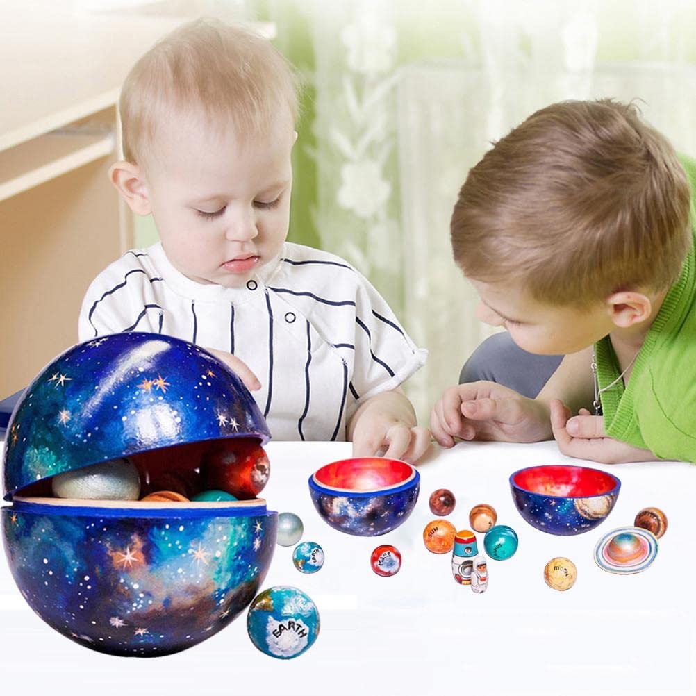 Zestaw do modelowania układu słonecznego, drewniany układ słoneczny kulowy planeta model edukacyjny nauka model zabawka nauka astromia zabawki edukacyjne prezent dla dzieci