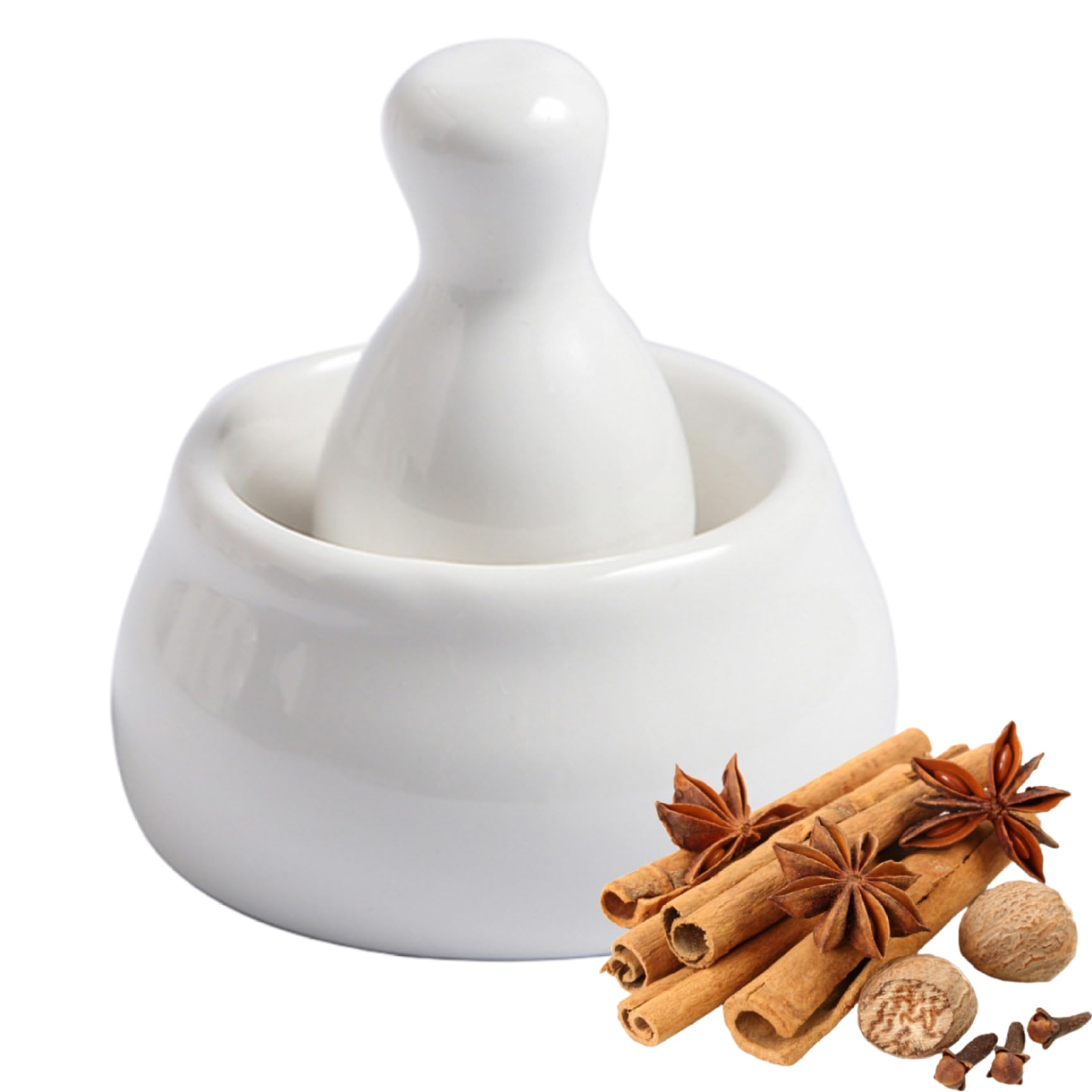 Hbbgdiy Ceramic Mortar and Pestle Set, Manual Grinding Bowl for Herbs, Garlic, Papaya Salad, Kitchen Utensil for Crushing Spices, Safe and Easy to Use Herb Crusher Tool