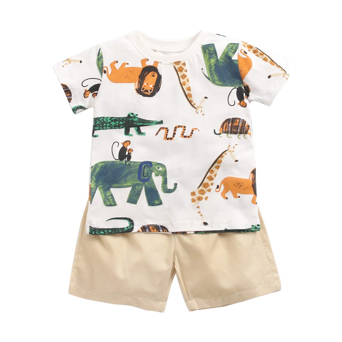 Sanlutoz Algodón Bebé Conjuntos de ropa Verano Dibujos animados Recién nacido Camiseta + Shorts 2 piezas
