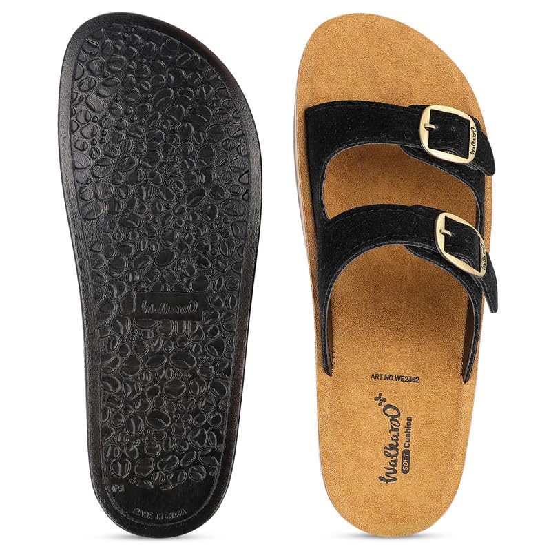 Image of WALKAROO Women's Daily Wear Sandals - WE2362 Chocolate | WE2362