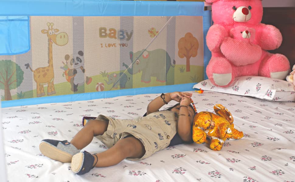 Image of VIC Kid Adjustable Baby Bedrail Guard Bed Fence (Pack of 3, 1.8 Baby 143,1.8 Baby 143,1.5 Baby 143)