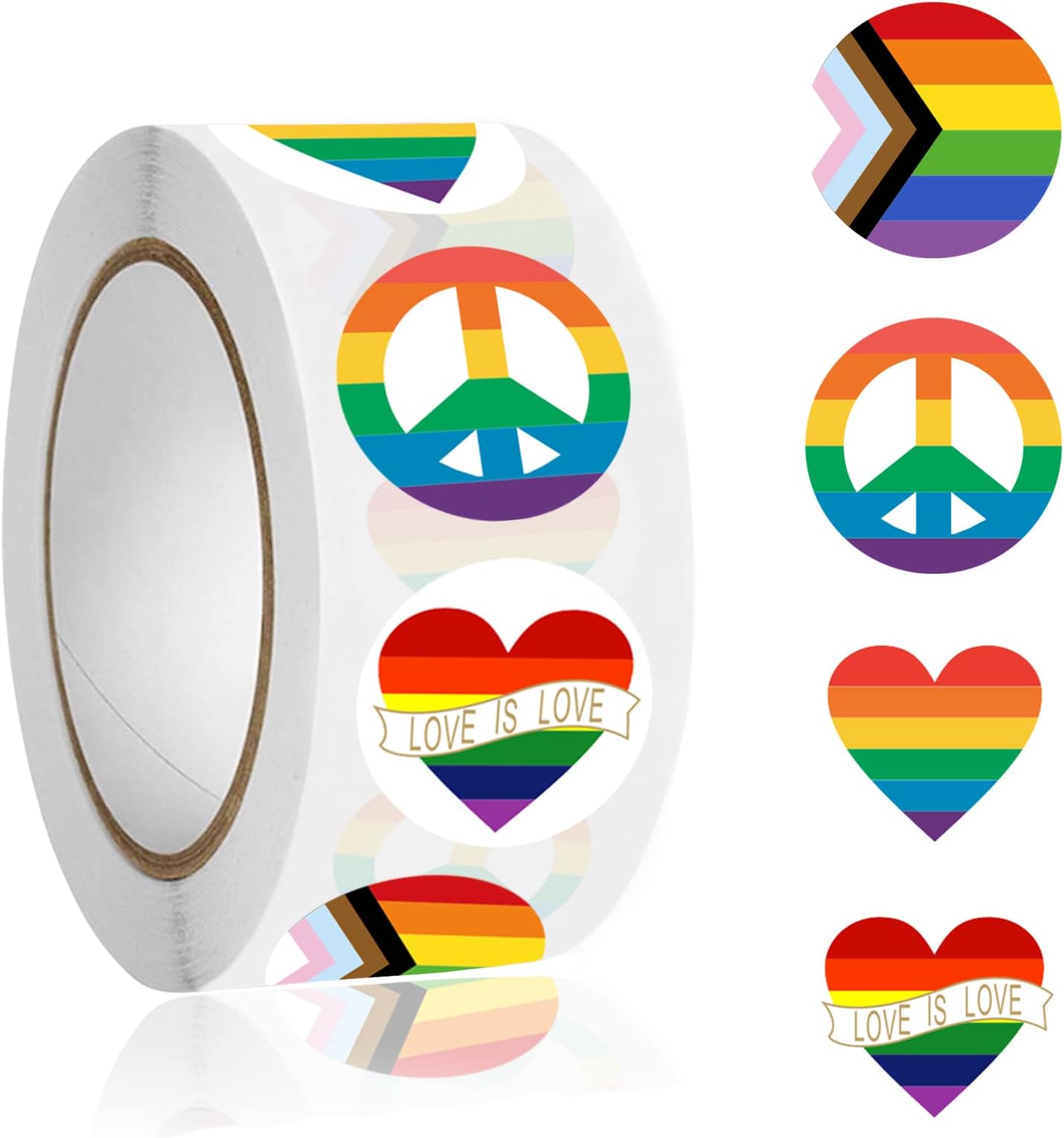LGBTQ Pride Stickers, 500 PCS Rainbow Stickers, Four Different Shape Gay Stickers Pride Accessories Colourful Party Decorations for Pride Month Party LGBTQ Party Parades and Festival Celebrations