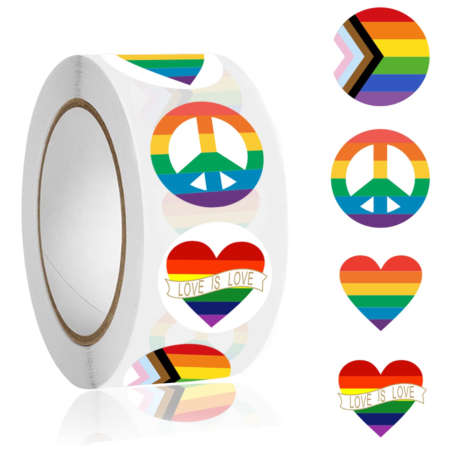 LGBTQ Pride Stickers, 500 PCS Rainbow Stickers, Four Different Shape Gay Stickers Pride Accessories Colourful Party Decorations for Pride Month Party LGBTQ Party Parades and Festival Celebrations