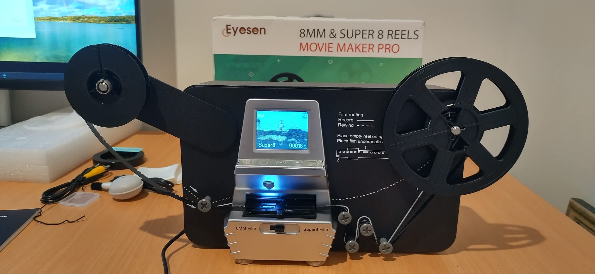 8mm & Super 8 Film to Digital Converter, Film Scanner Digitizer with 2. ...