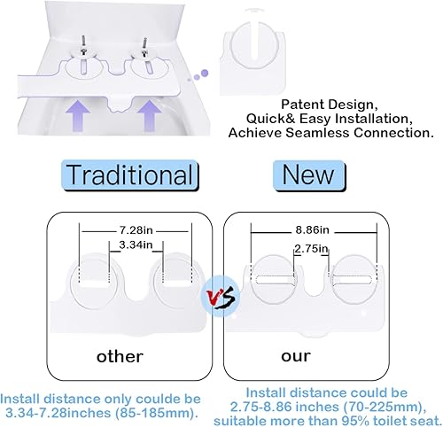 Miniatura 8 de Accesorio de bidé para inodoro rociadores de boquilla doble agua fría y caliente boquilla retráctil y autolimpiante accesorio de bidé para asiento