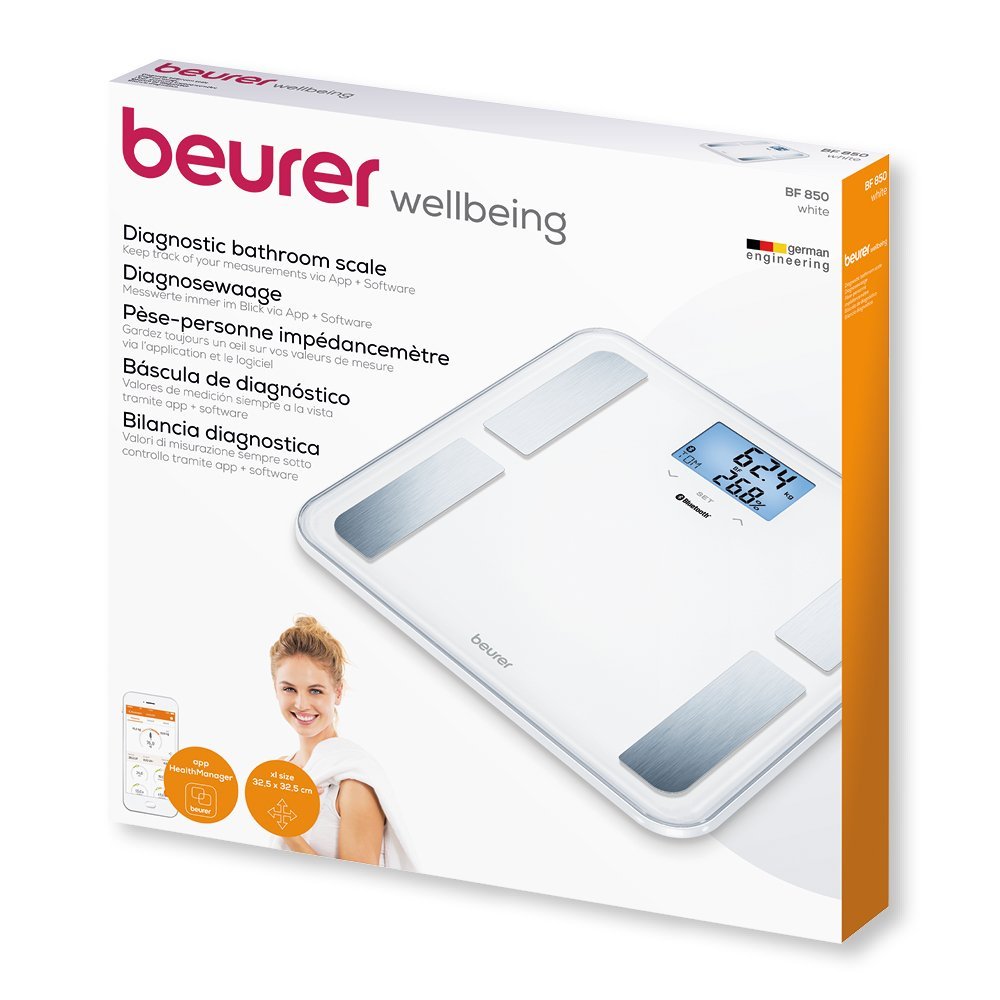 Beurer BF 850 Bilancia Diagnostica con Connettivita Bluetooth, Bianco