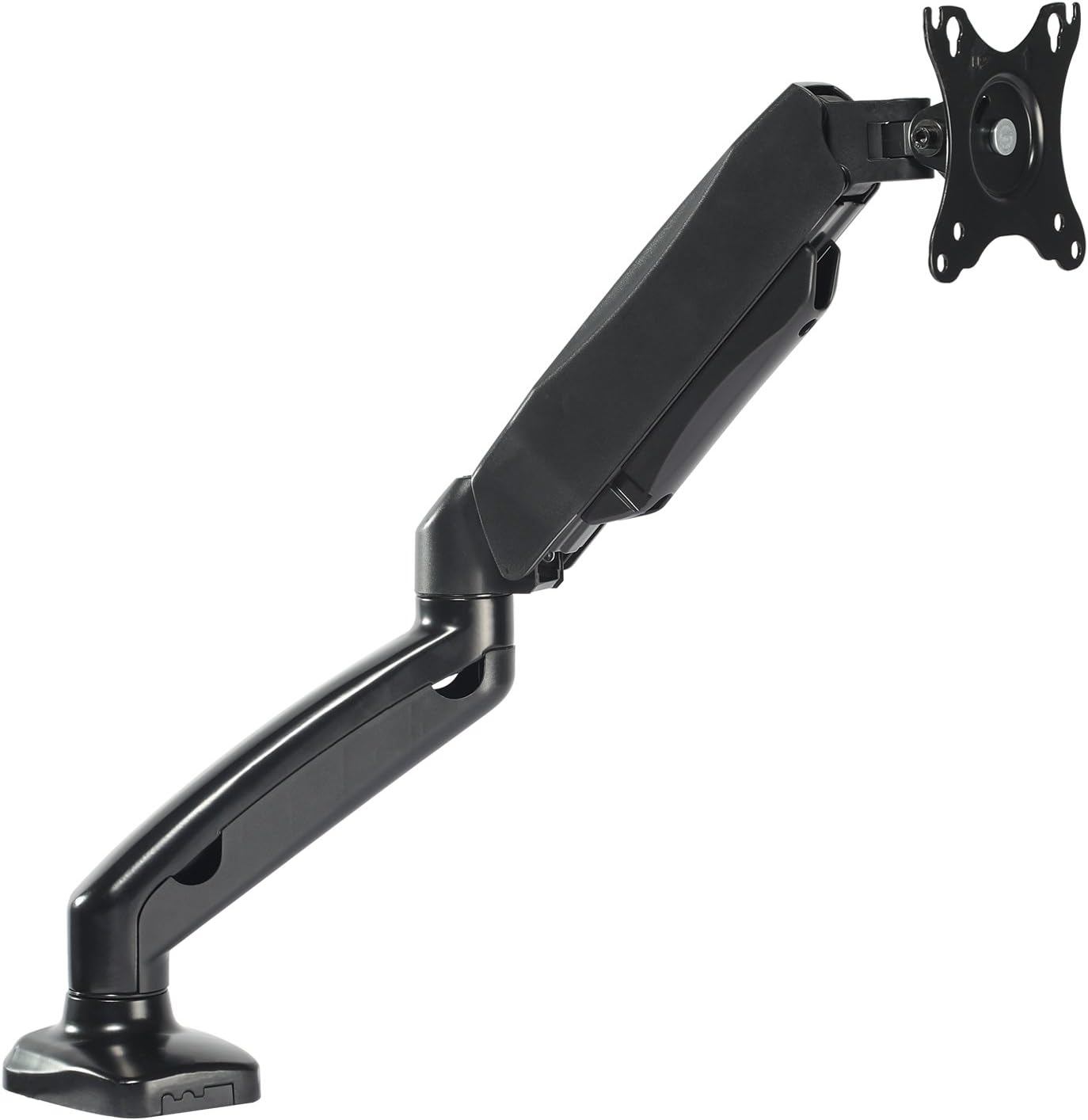 Cubiker Monitor Desk Mount - Height Adjustable Full Motion Swivel Single Monitor Arm Fits for 13-27 Inch LCD Screen up to 14.3 lbs