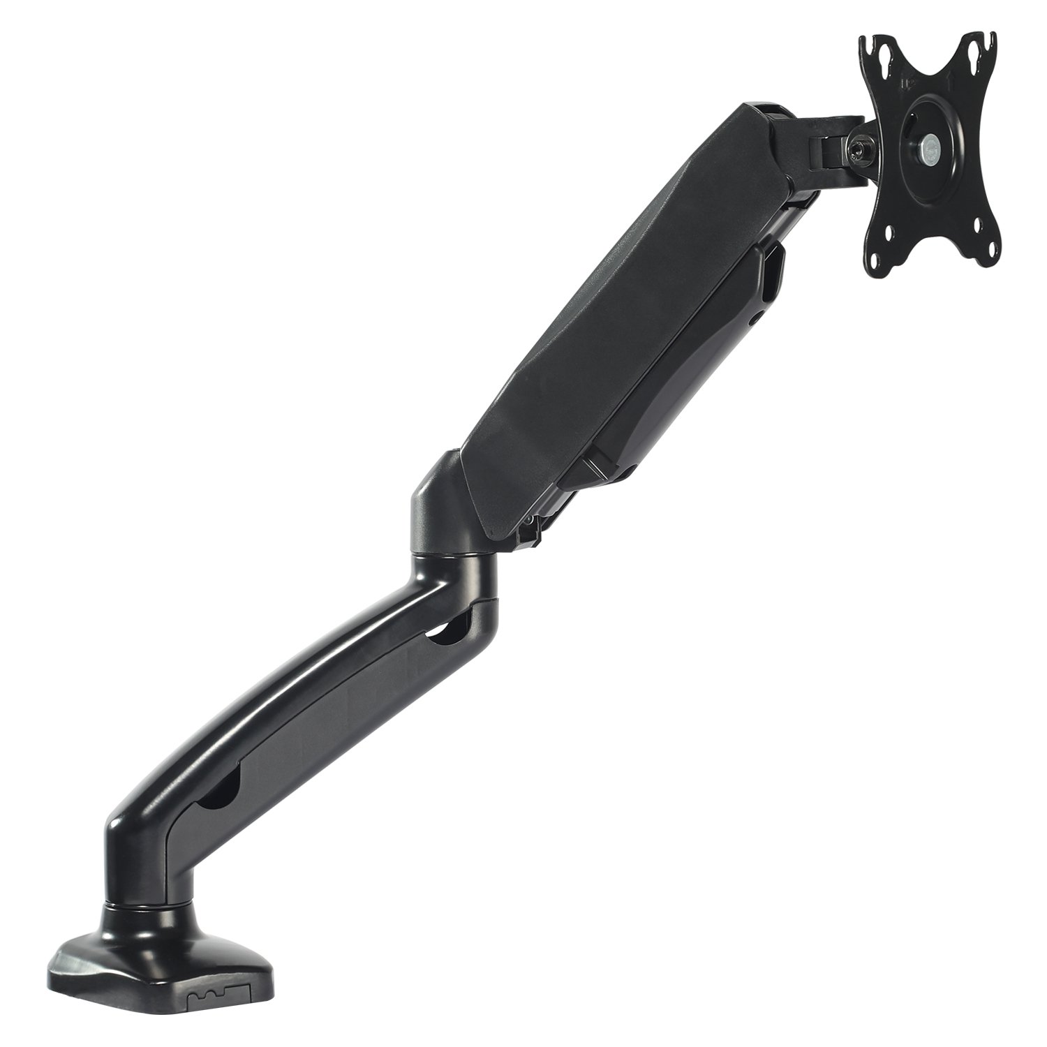 Cubiker Monitor Desk Mount - Height Adjustable Full Motion Swivel Single Monitor Arm Fits for 13-27 Inch LCD Screen up to 14.3 lbs