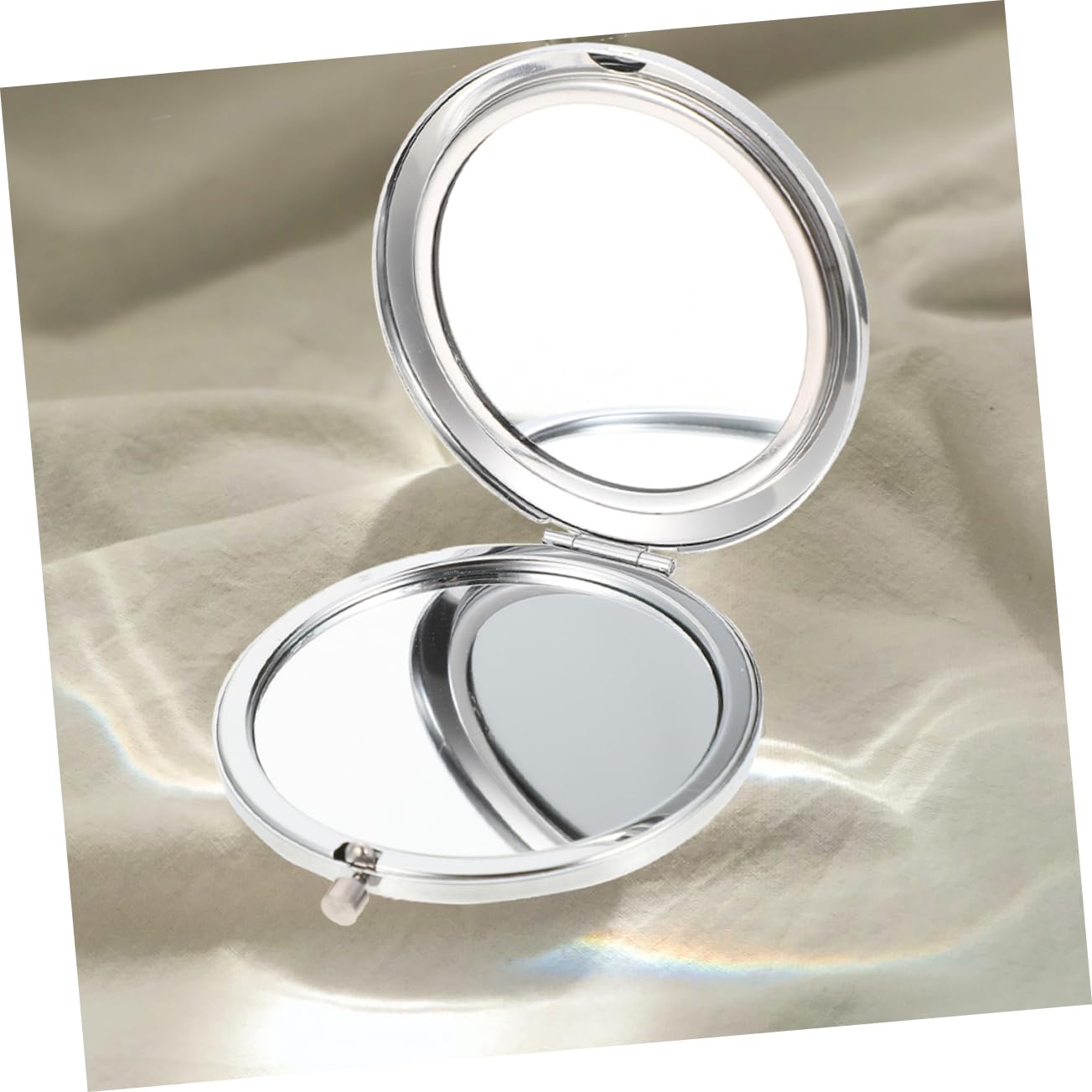 Didiseaon Specchio da Trucco Rotondo Compatto in Metallo, 2x Ingrandimento, Design con Cristalli, 6 Pezzi, Specchio Tascabile per Viaggio e Uso Quotidiano