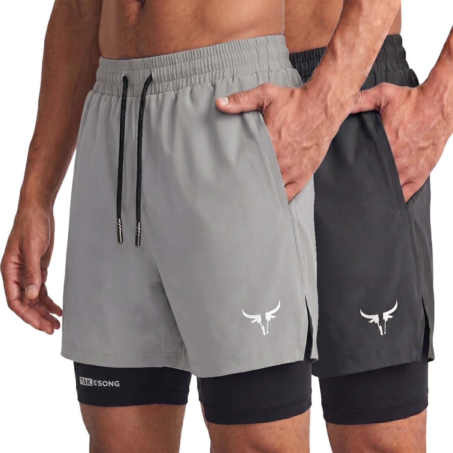 Lymio Men Shorts | 2 in 1 Active Dual Shorts with Inner Tights Layer | Men's Double Layer Short for Running, Gym & Sports (SSM-S-09-11)-picture-30
