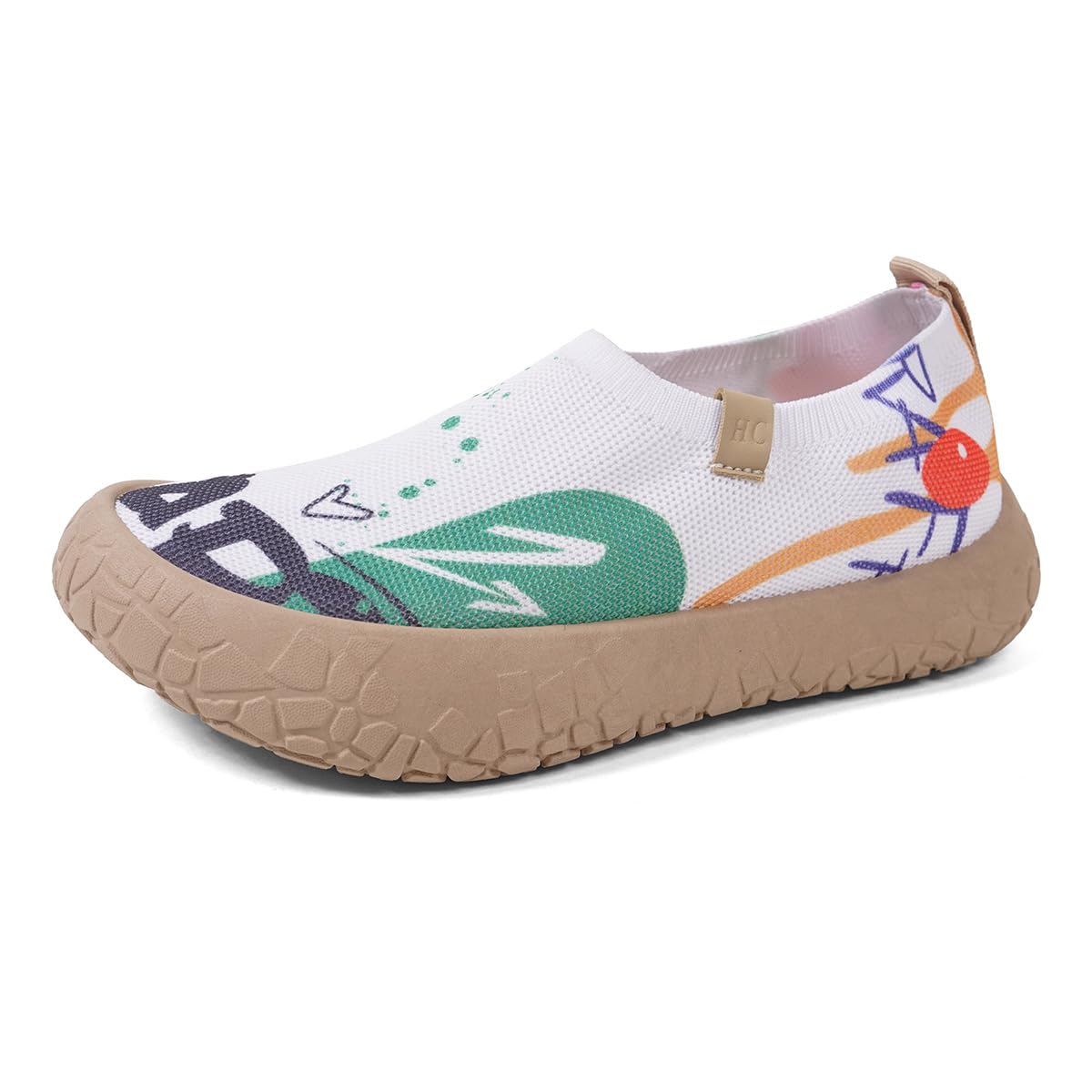 Mocasines de punto pintados con arte para mujer, zapatos casuales para caminar