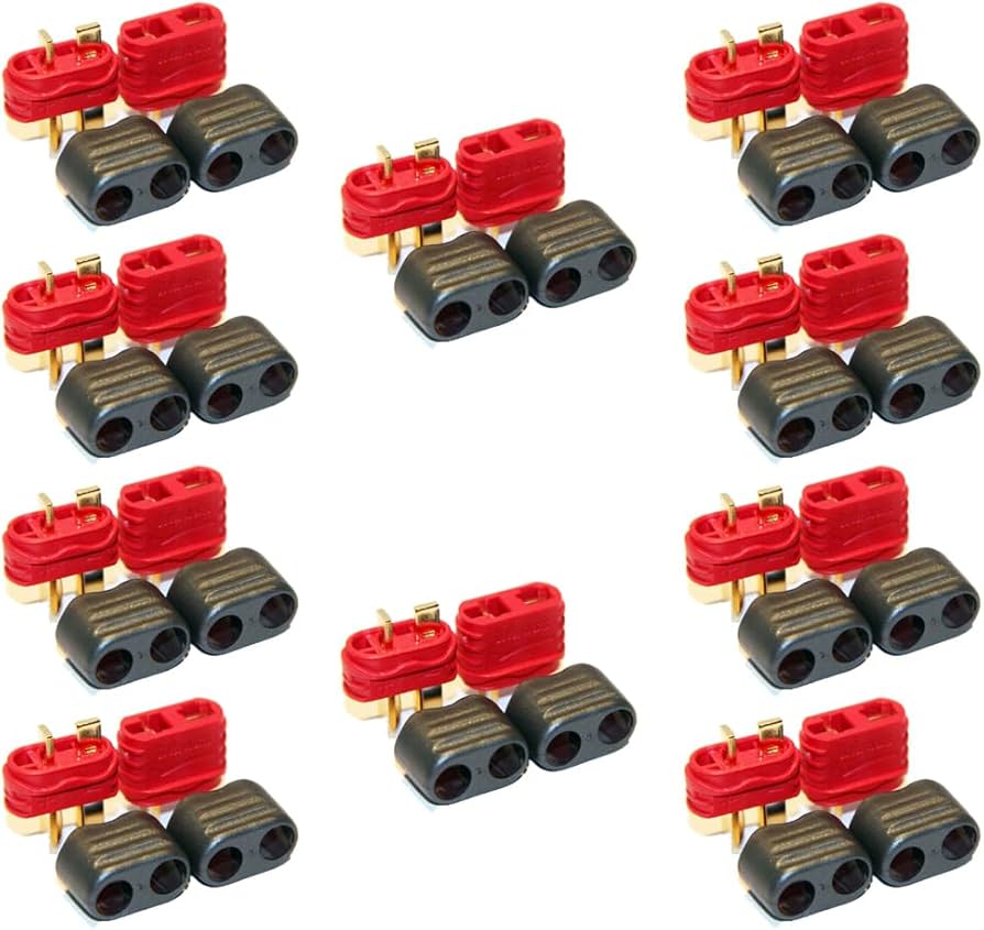 Amazon | 10 ペアノンスリップ T型プラグコネクタDeans オスと