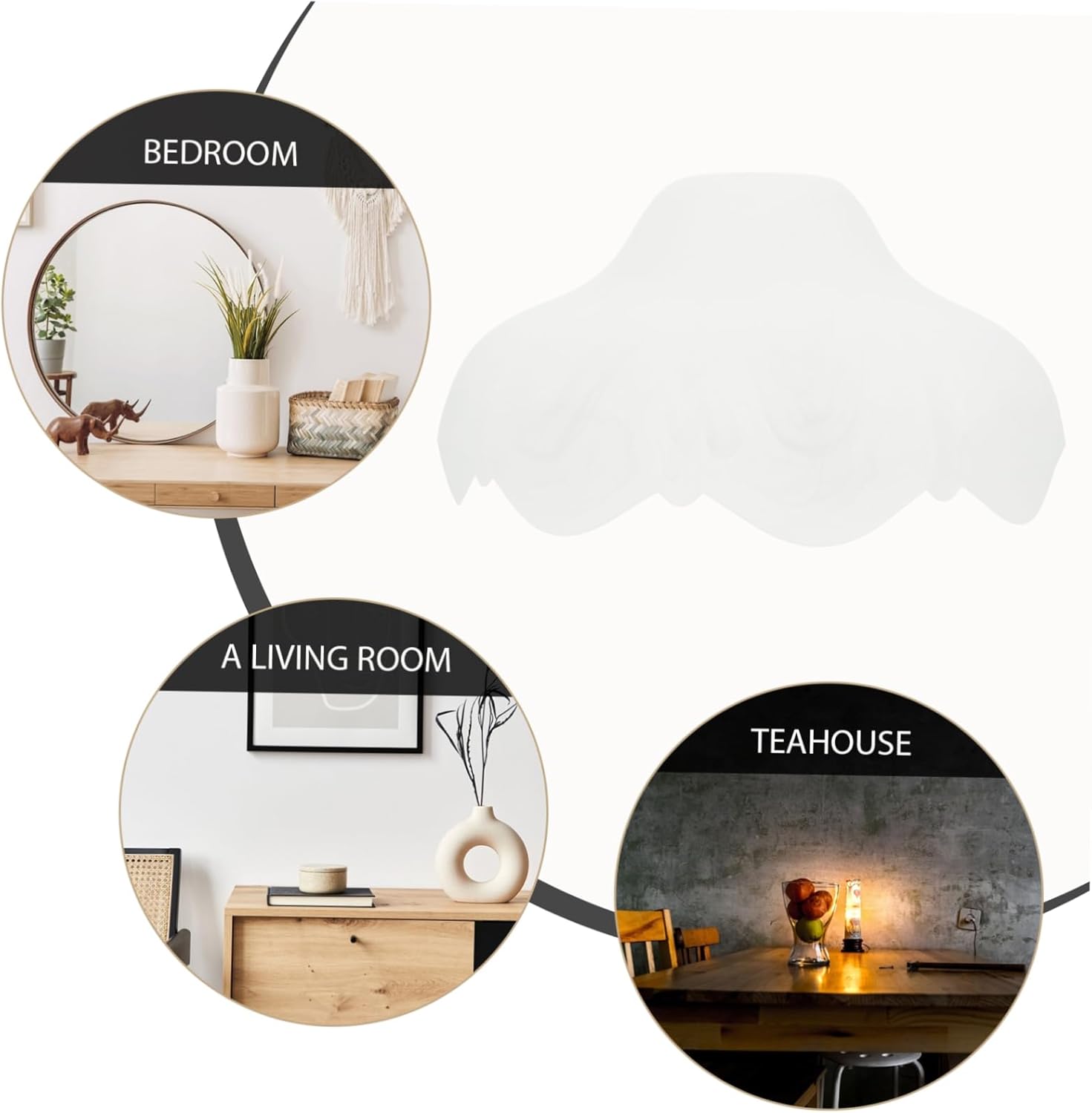 1pc White Frosted Glass Ceiling Lamp Shade Cover for Home Lighting Easy to Install Lampshade Replacement for Living Room and Bedroom Compatible