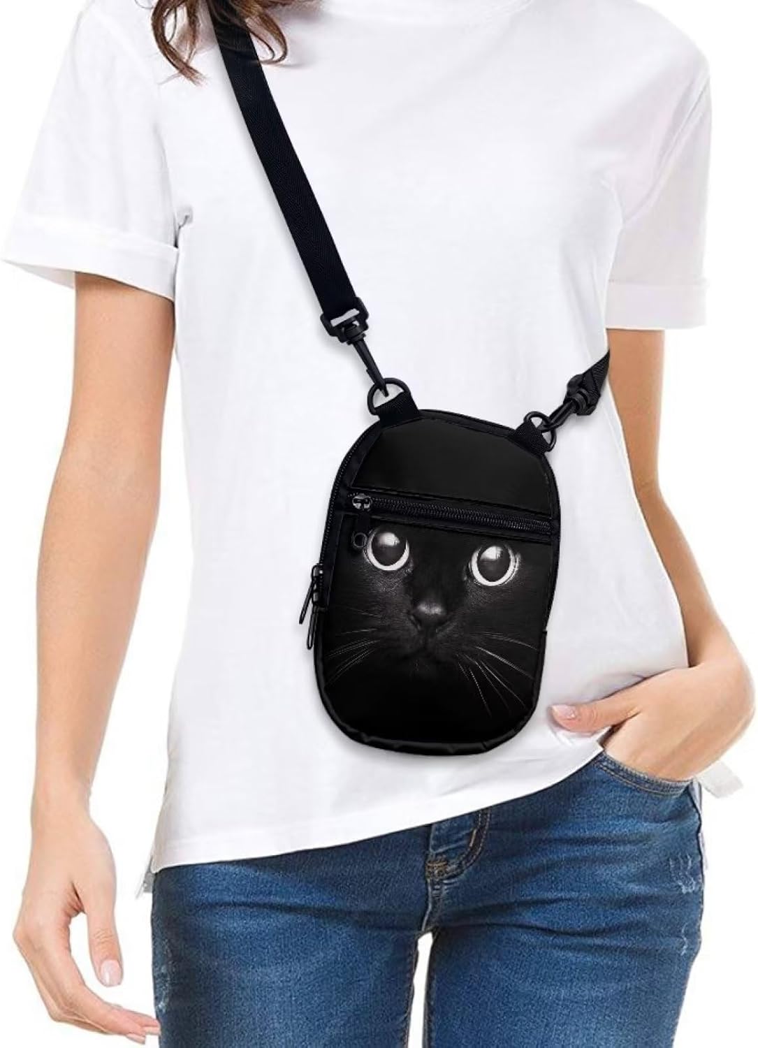 Suobstales Messenger Bag for Women Crossbody Zipper Bag with Adjustable Strap Portable Phone Purse Shoulder Handbag - Image 5