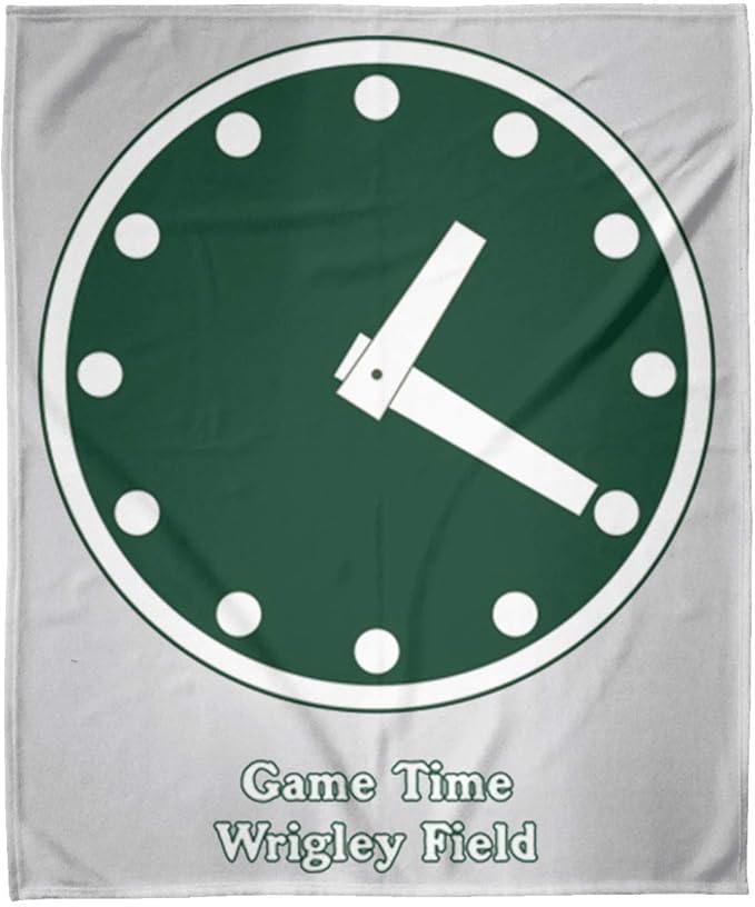 ThirtyFive55 Wrigley Field Clock Arctic Fleece Blanket White One Size Home & Kitchen