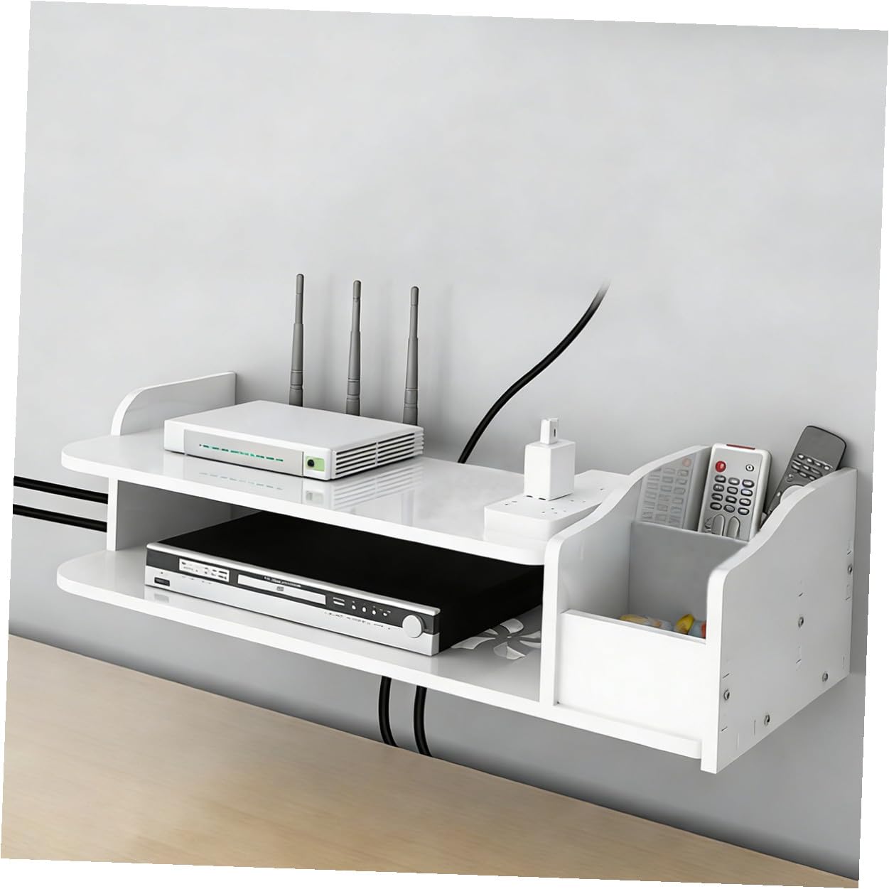 NUOBESTY Mensola Galleggiante Per Supporto Console Mensola Stb Box Supporto Router Montaggio A Parete Galleggiante