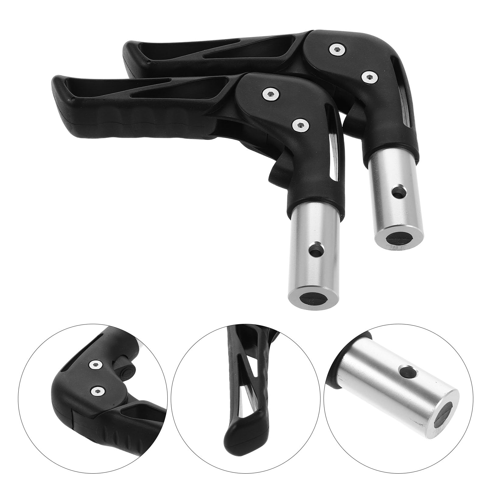 GALPADA Maniglie di Spinta Pieghevoli 22 MM per Sedia a Rotelle, Impugnature Ergonomiche in Gomma Antiscivolo, Accessori per Passeggini e Mobilità Esterna