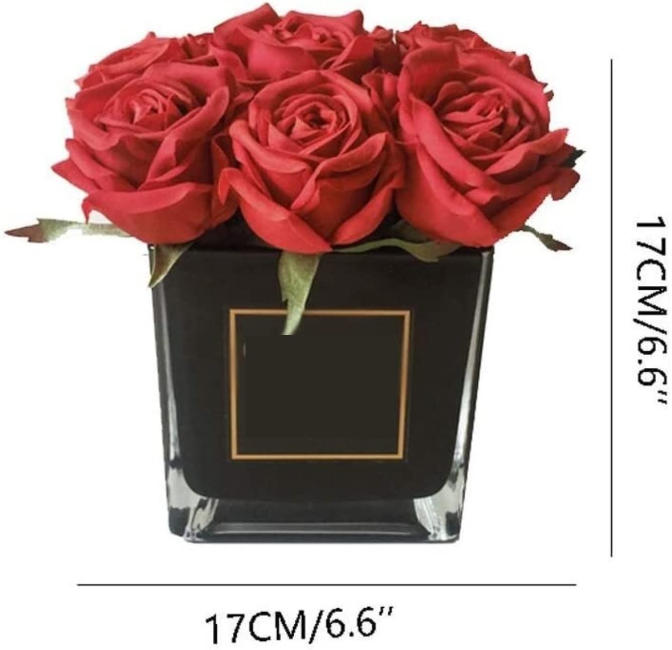 Decorazioni Domestiche Fiori Splendidamente Artificiali Rosa Rossa Simulazione Floreale Set da Tavolo Decorativo Fiori Finti
