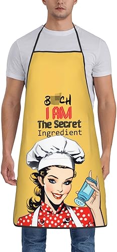Miniatura 5 de Delantales de chef con bolsillos para mujer, bonito delantal de cocina para hornear a la parrilla, decoración del hogar