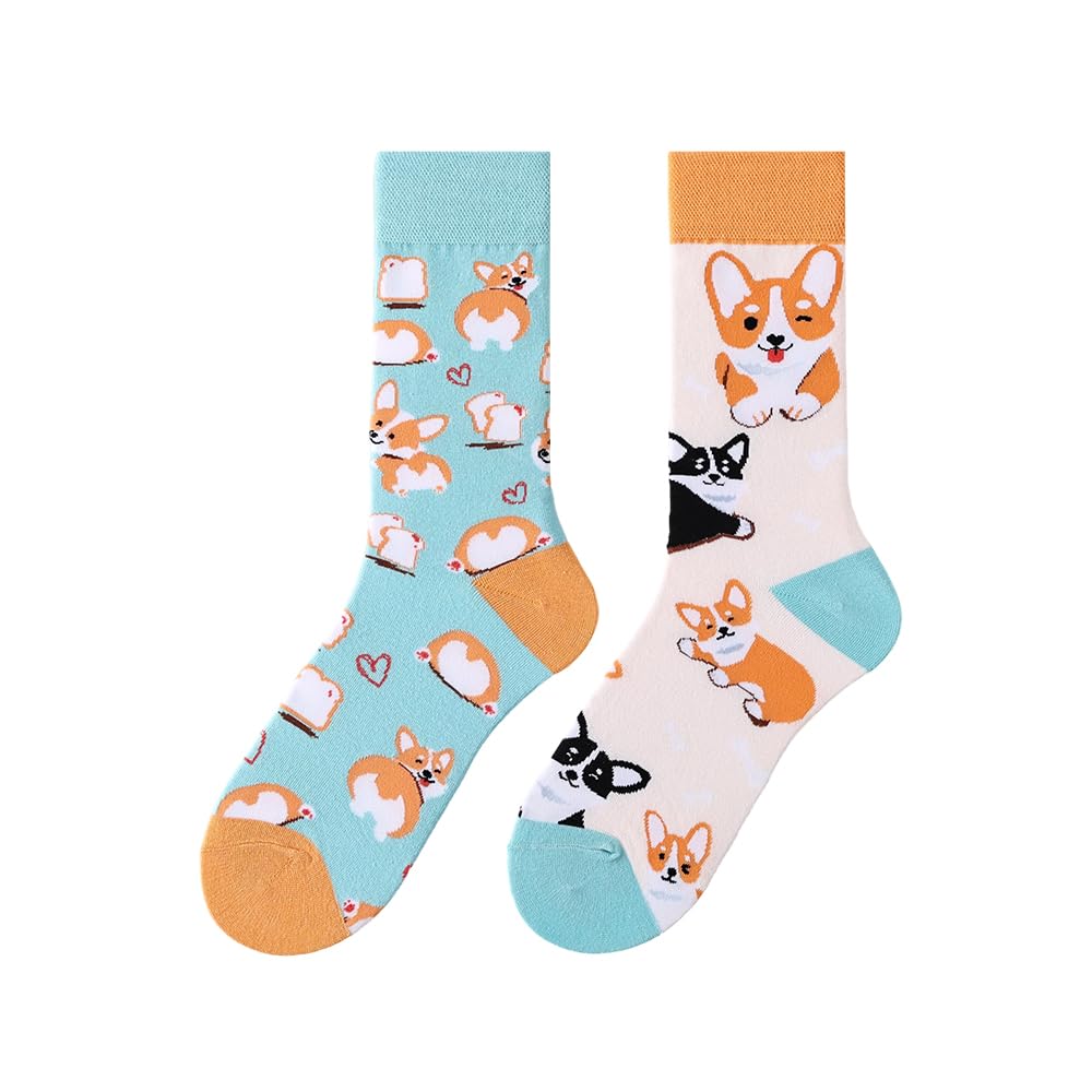Calcetines Divertidos Unisex para Mujer y Hombre con Diseños Asimétricos en Par - Temas Animales, Comida, Fruta, Deporte y Arte en Algodón - Ideal para Regalos — view 33
