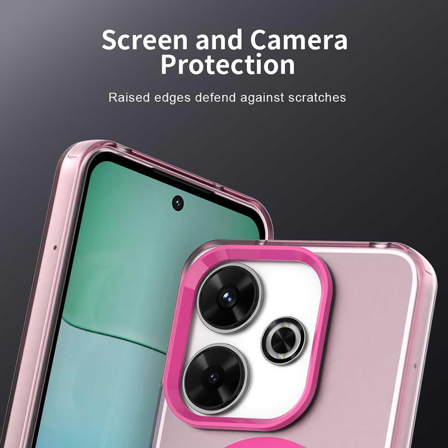 ILING Cover Per Xiaomi Redmi Note 13 4G Arancione | Custodia Ibrida Con Ricarica Magnetica, Ultra Sottile Opaca, Antiurto