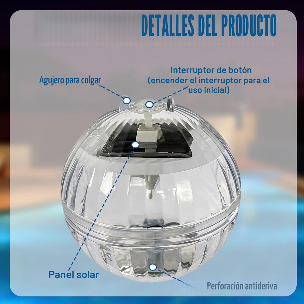 4 Piezas Luz Solar Piscina, Luces para Piscina, LED Luces Flotantes Piscina, RGB Multicolor Luces Solares Piscina,Luz para Piscina, Luz Solar Piscina Flotante para Piscina, Estanque, Fuente