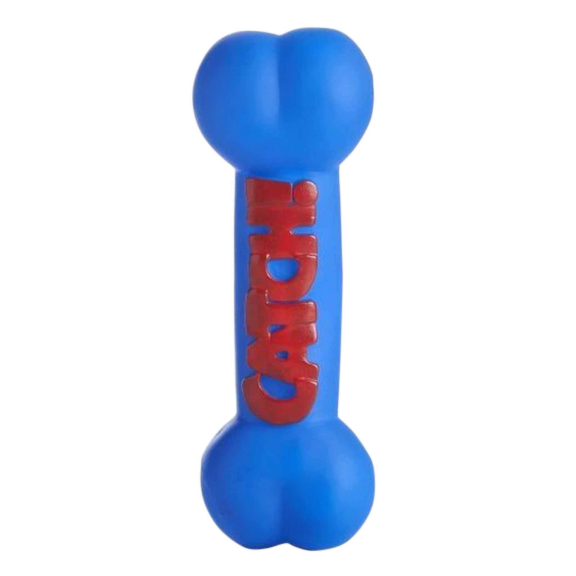 Sharples Squeaky Vinyl Dog Bone Toy (One Size) (Blue/Red)
